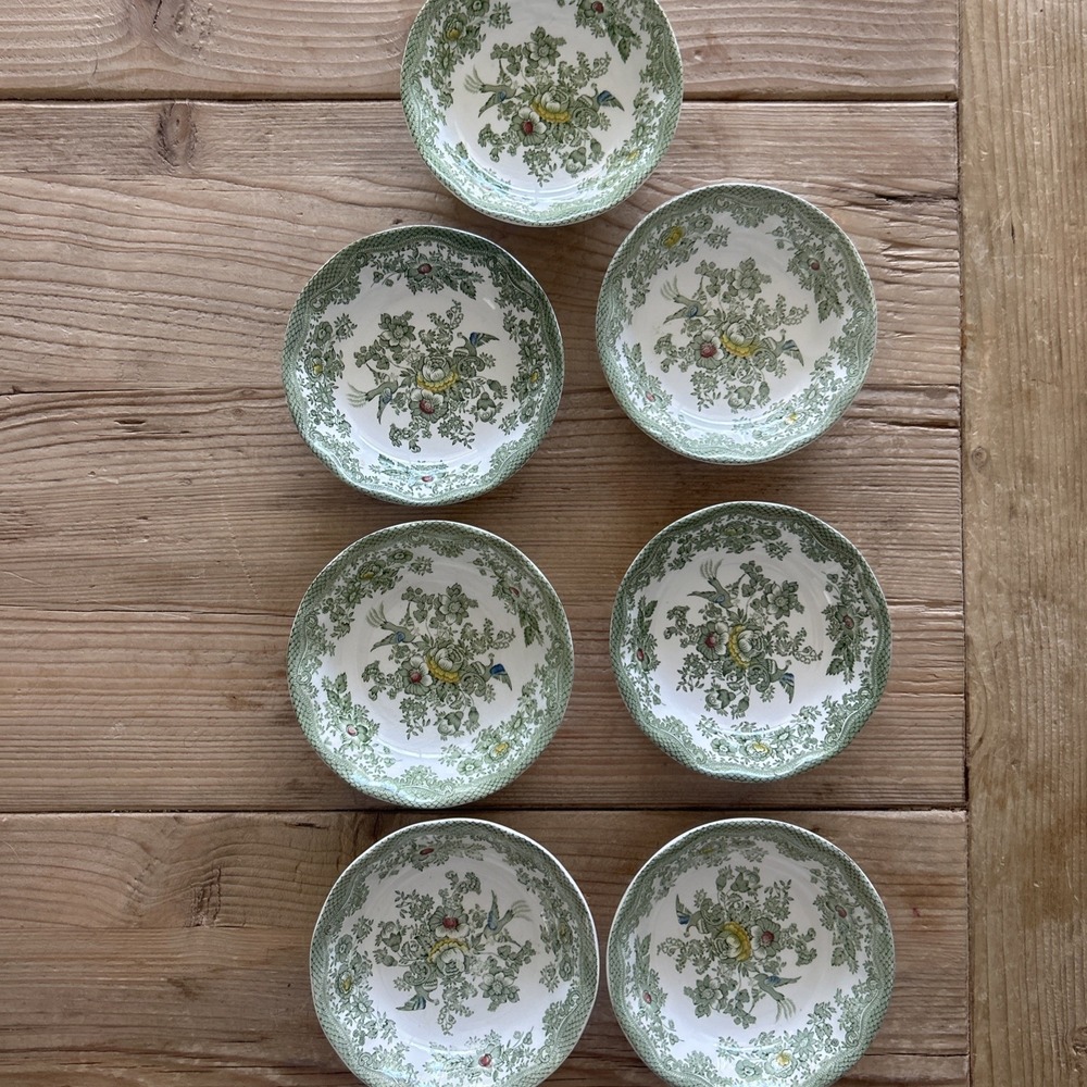 Lot Of 7‎ Wedgwood Kent Green Multicolor Small Bowls England 5"
